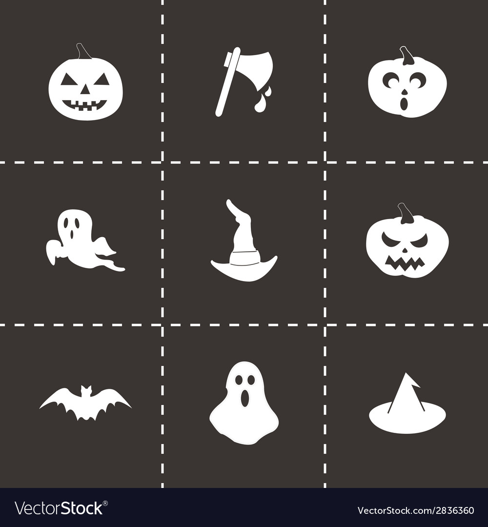 Black halloween icons set Royalty Free Vector Image