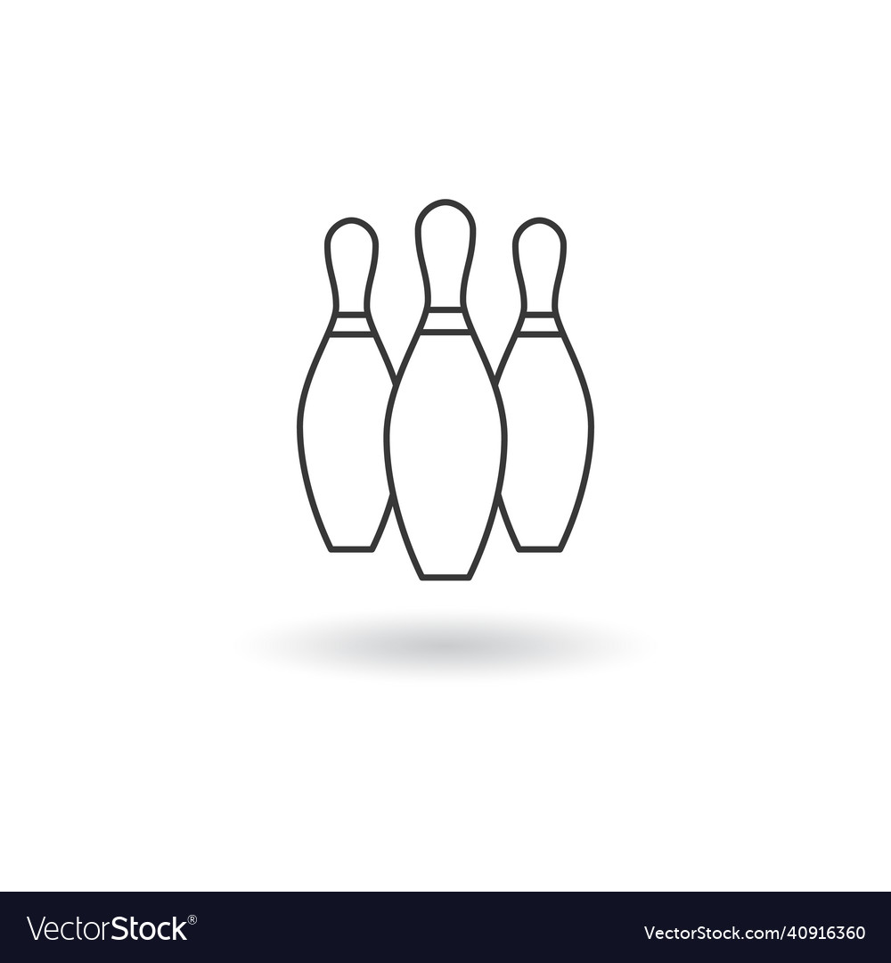 Bowling skittles icon simple game and activity vector image Bowling skittles icon simple game and activity