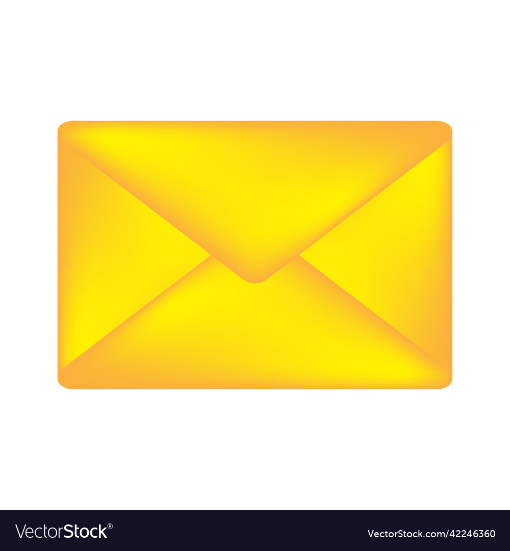 Button with yellow envelope new message concept vector image Button with yellow envelope new message concept
