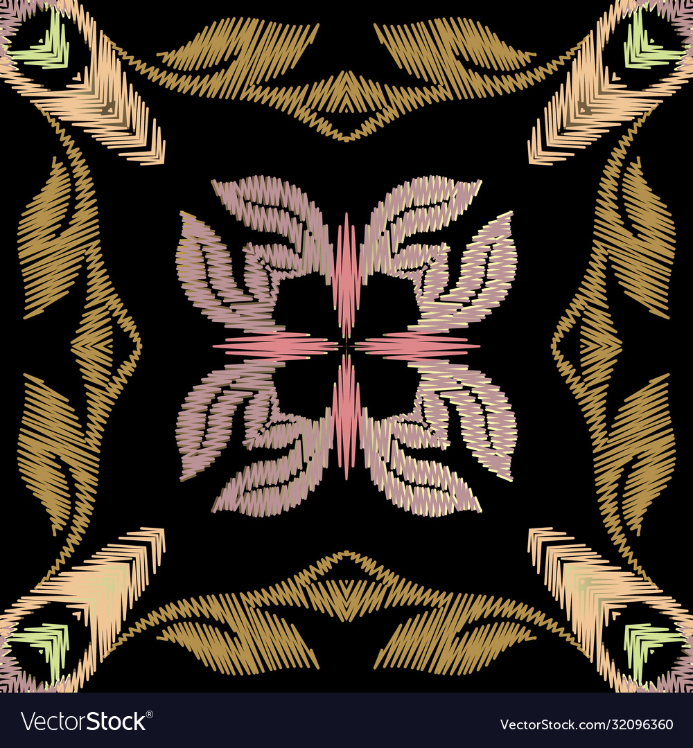 Embroidery floral seamless pattern baroque vector image Embroidery floral seamless pattern baroque