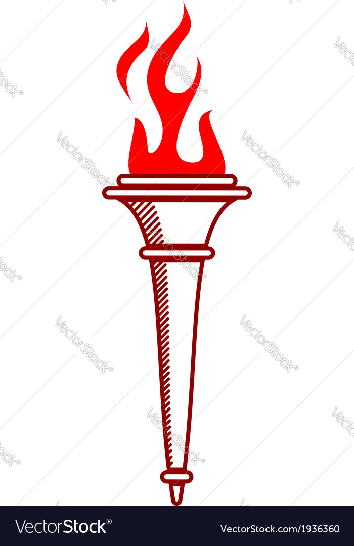 Flaming torch icon Royalty Free Vector Image - VectorStock