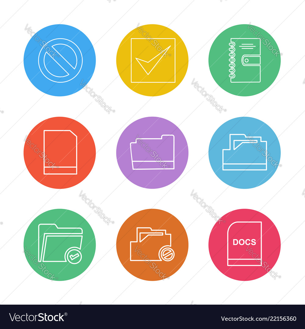 Folder files directory search code eps icons