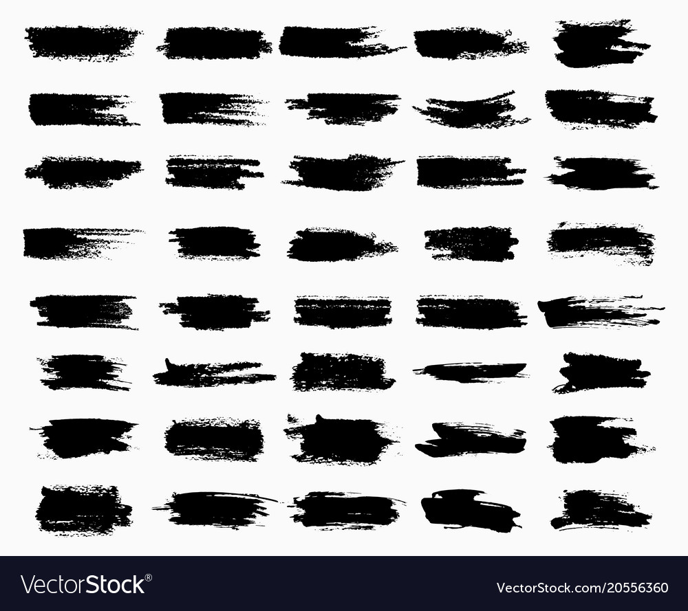 Horizontal black ink scratches or brush watercolor