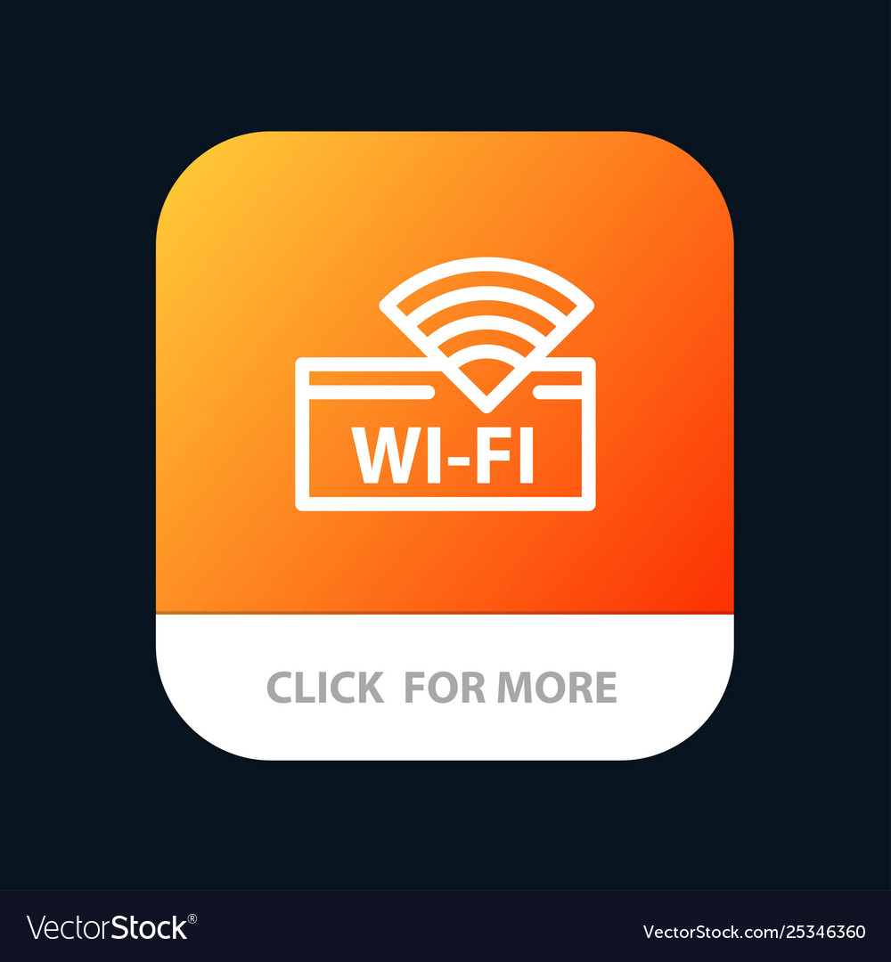 Hotel wifi service device mobile app button vector image Hotel wifi service device mobile app button