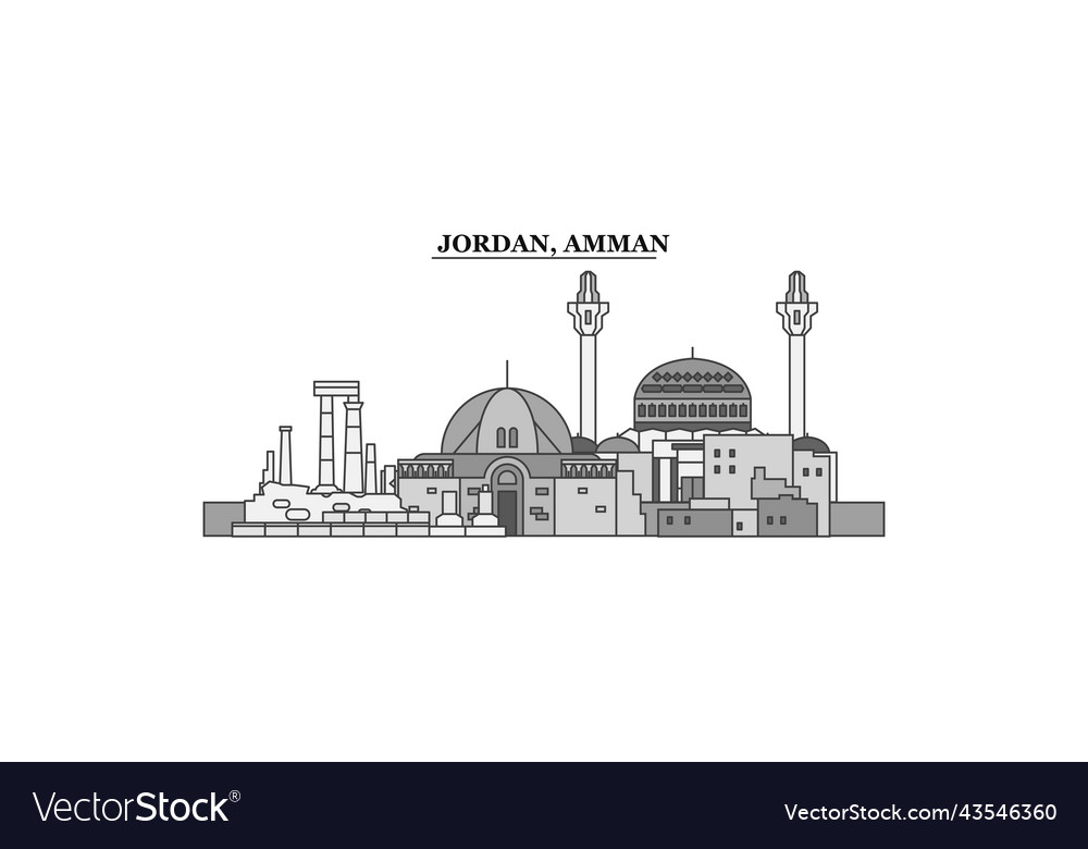 Jordan amman city skyline isolated