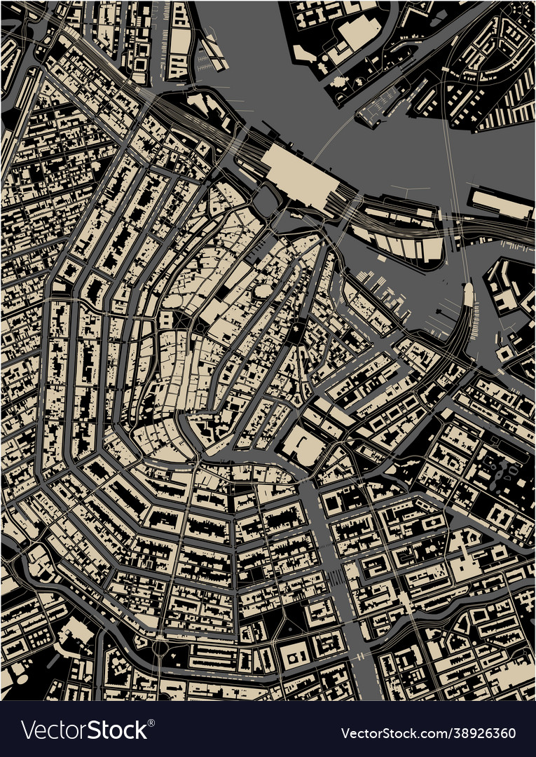 Map city amsterdam netherlands