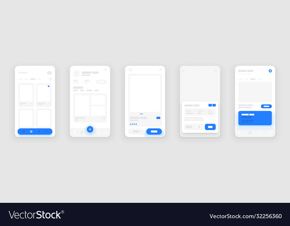 Mobile app concept flowchart with ui elements Vector Image