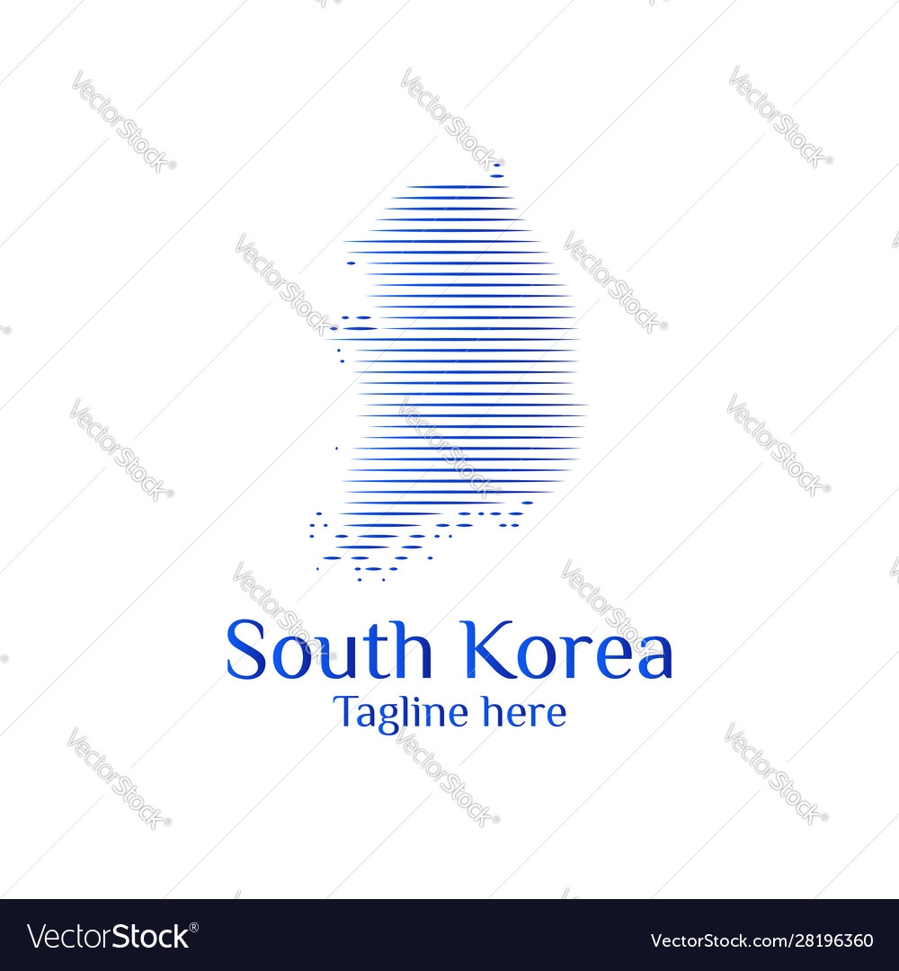 Modern south korea map wave logo template designs Vector Image