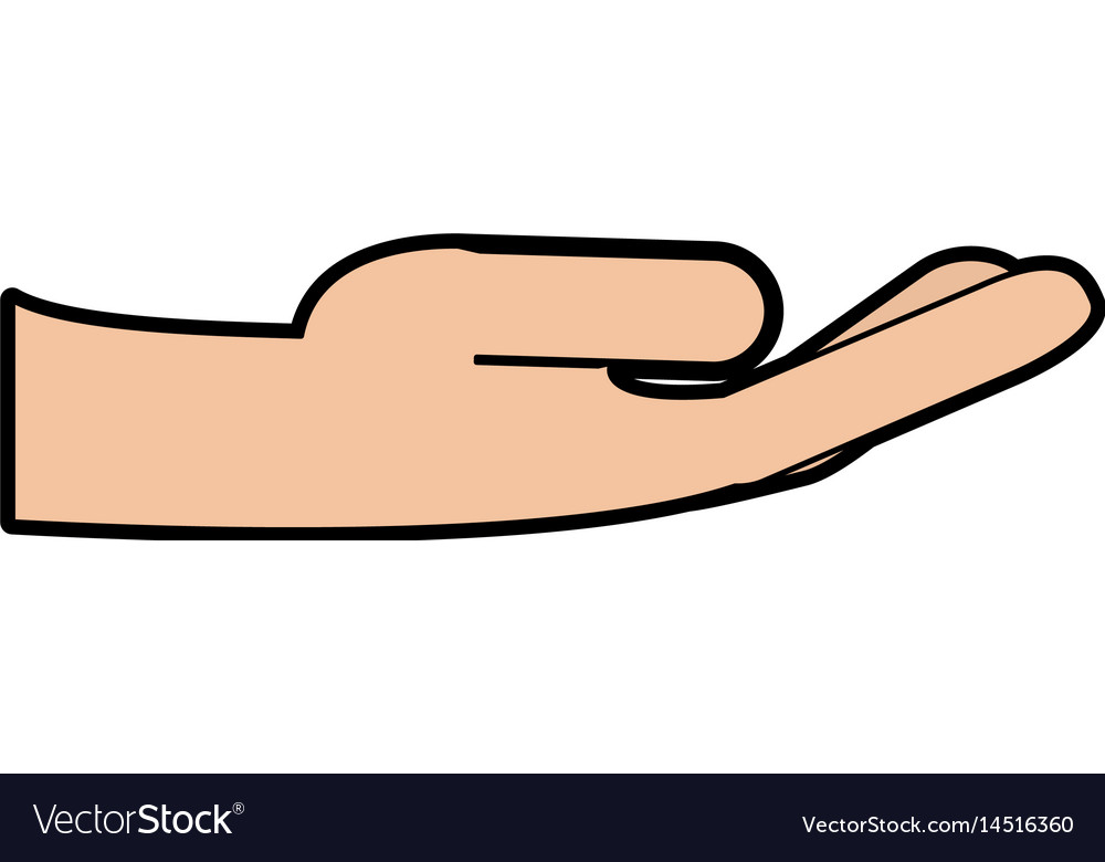 Open hand sideview icon imag Royalty Free Vector Image