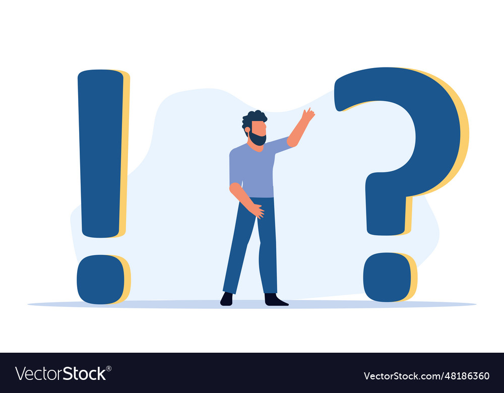 Person man asked question mark concept people vector image Person man asked question mark concept people