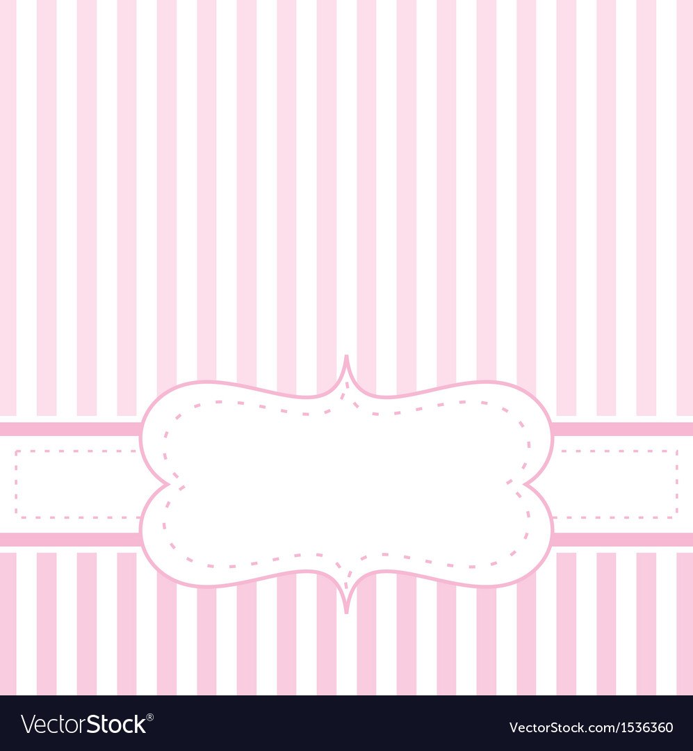 Pink Strips Valentines Card Or Wedding Invitation Vector Image