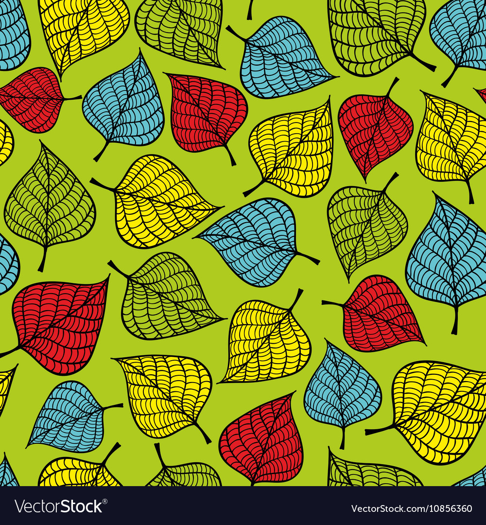 Seamless pattern with falling leaves