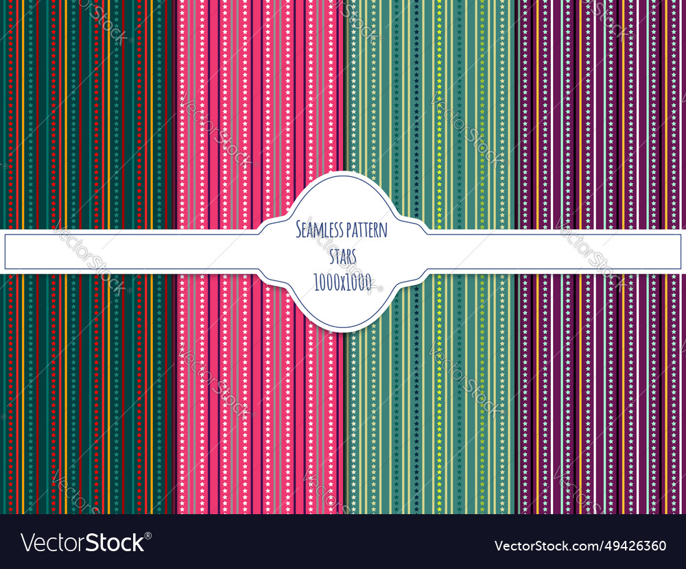Set of seamless patterns with star and line