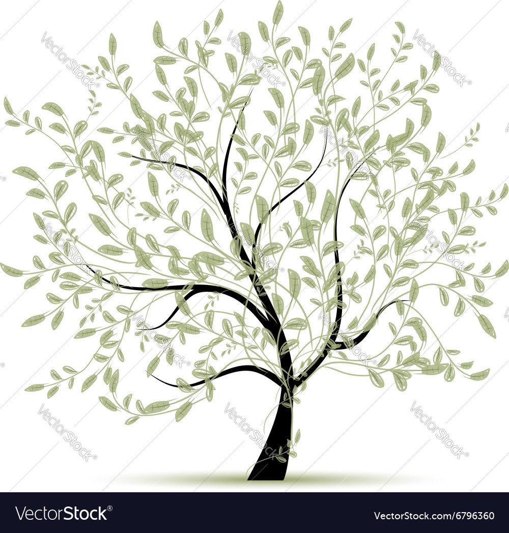 Spring tree green for your design