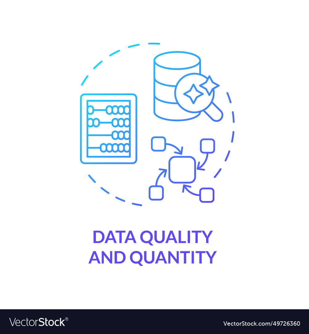 Thin line gradient data quality and quantity icon Vector Image Thin line gradient data quality and quantity icon