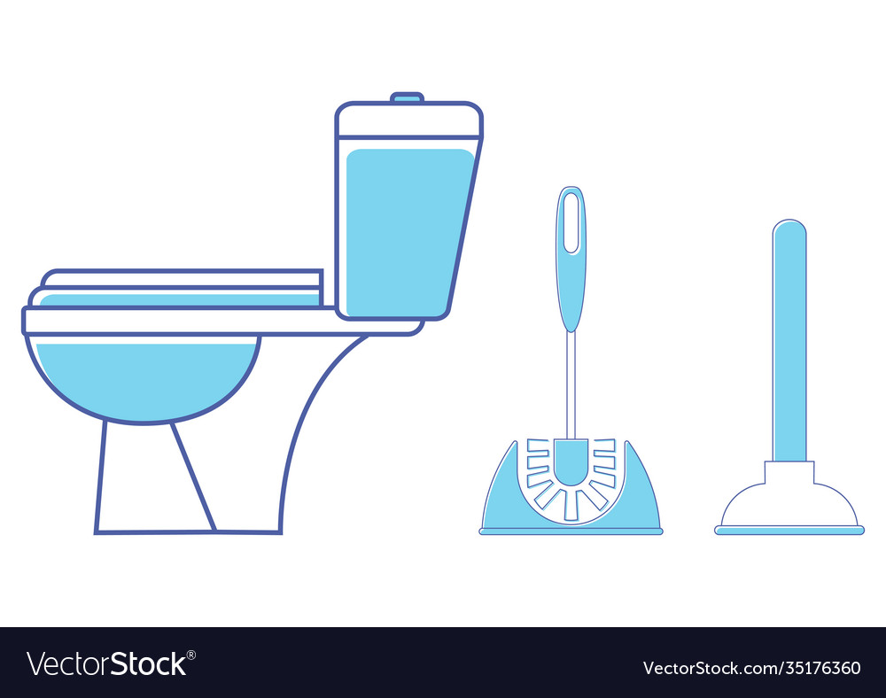 Toilet icon restroom wc bathroom in blue color vector image Toilet icon restroom wc bathroom in blue color