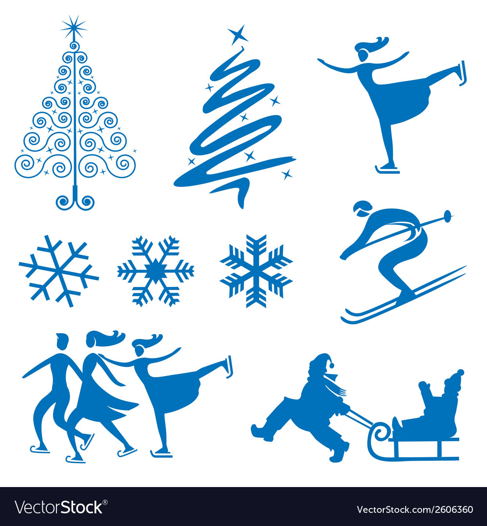 Winter Skating & Snowflakes