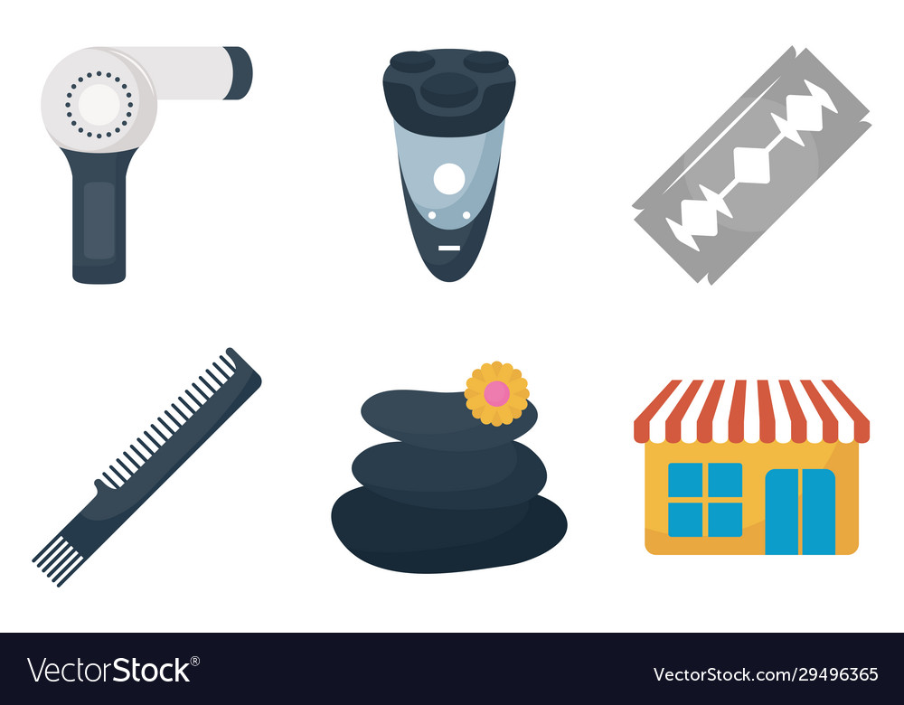 Bundle barber shop set icons Royalty Free Vector Image