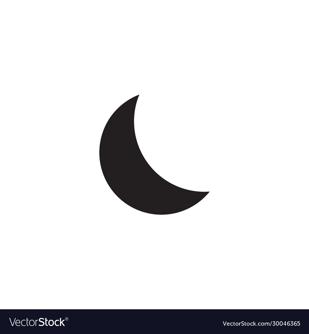 Crescent moon evening or nighttime line art