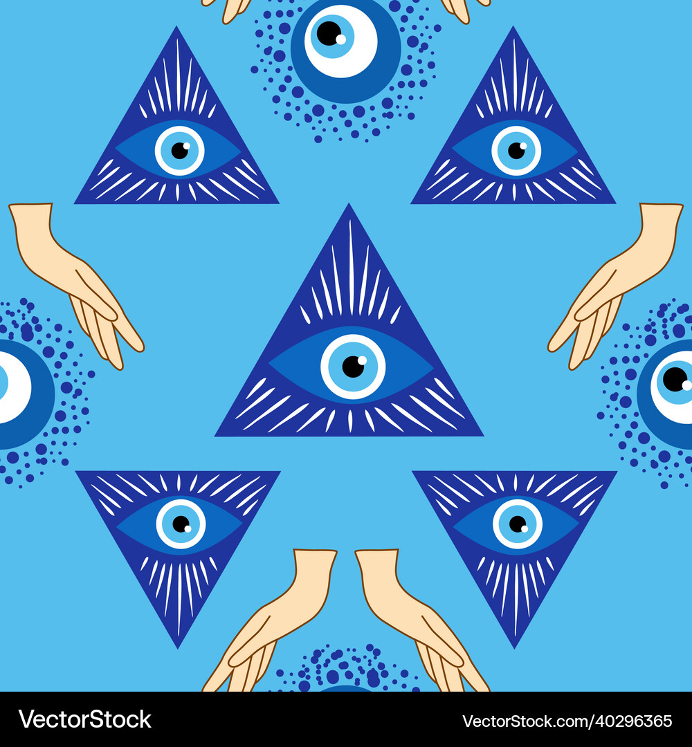 Evil eye seamless pattern magic witchcraft occult Vector Image