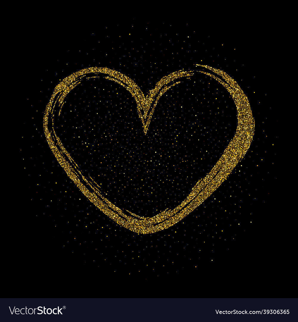 Frame in the shape of a heart made sparkling vector image Frame in the shape of a heart made sparkling