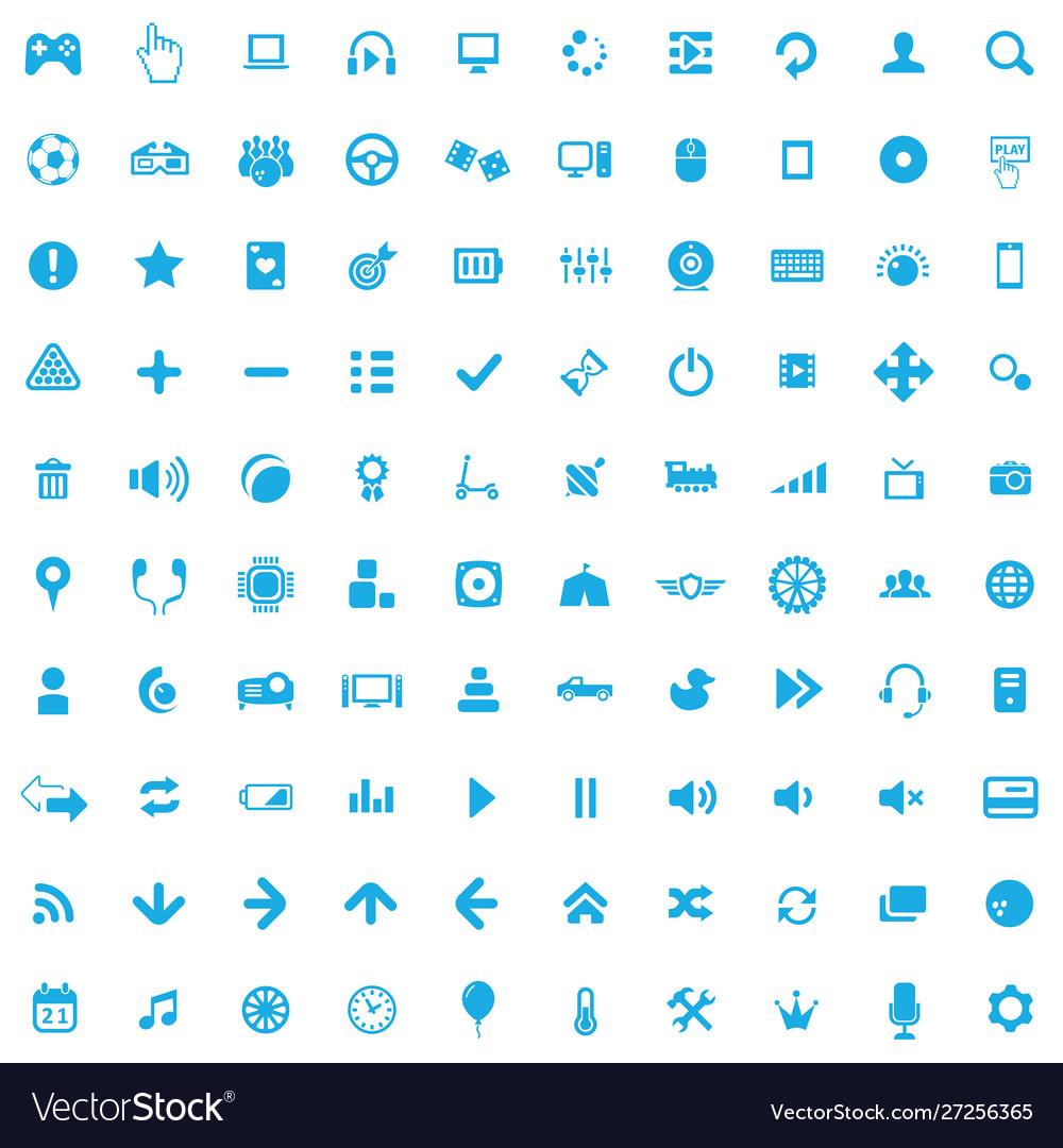 Game 100 icons universal set for web and ui