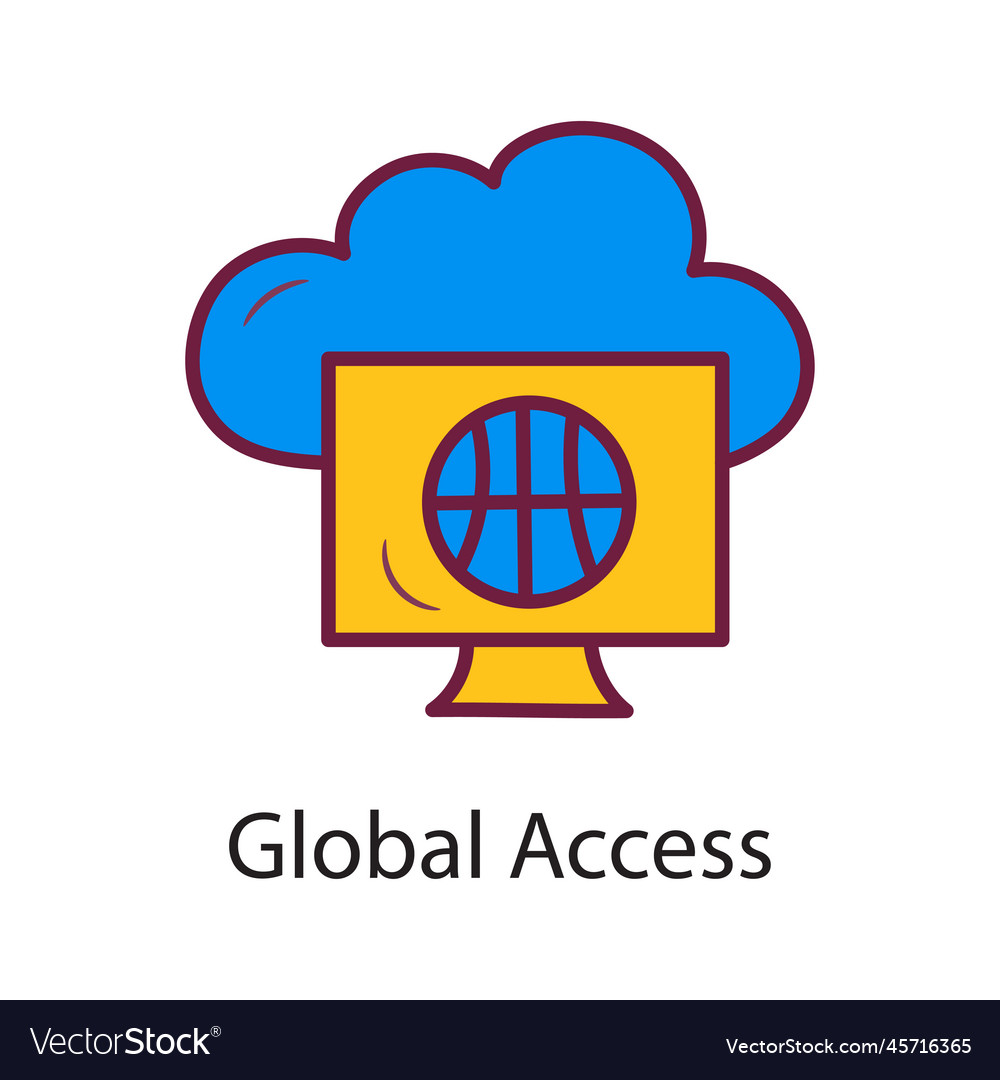 Global access fill outline icon design
