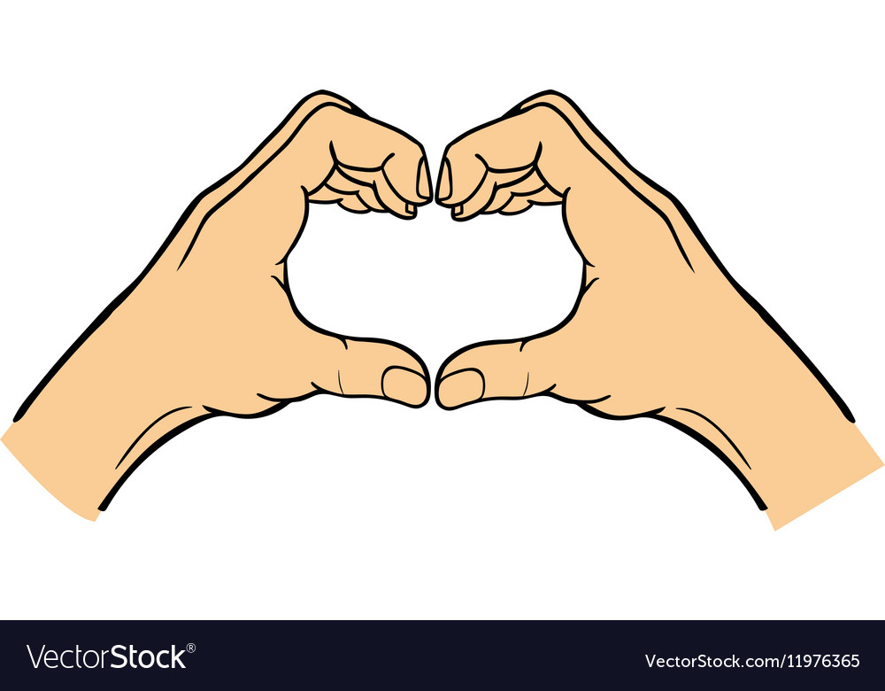 Hands heart symbol Royalty Free Vector Image - VectorStock