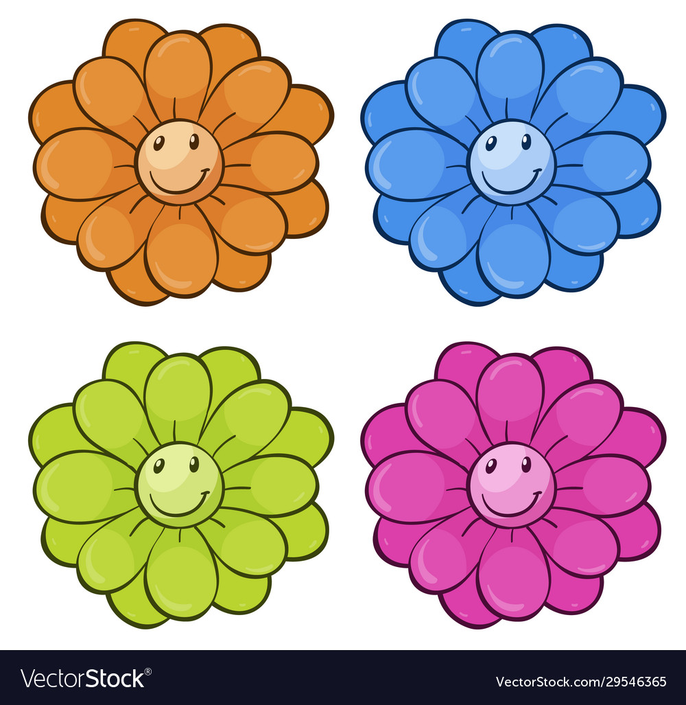 Isolated set flowers Royalty Free Vector Image