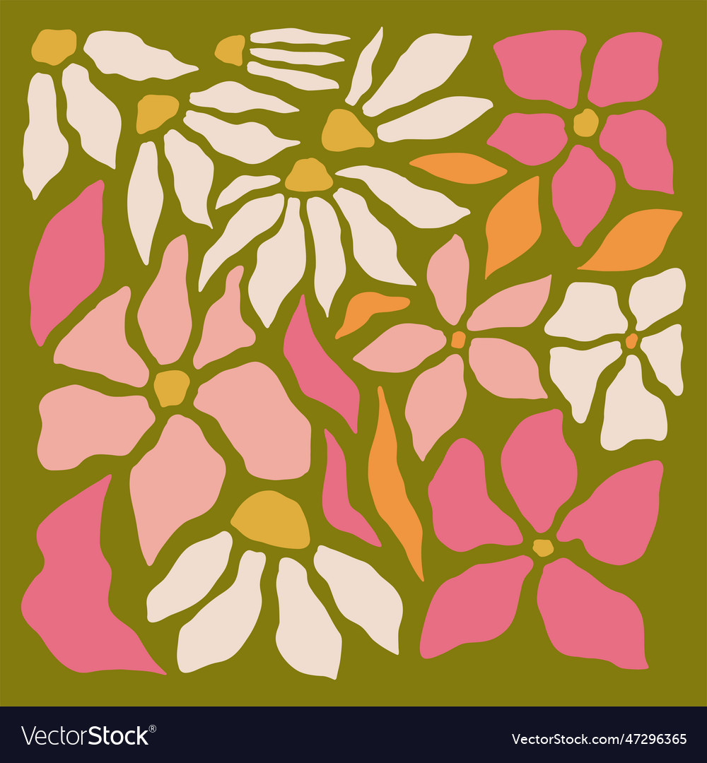 Modern floral posters with flowers abstract art Vector Image