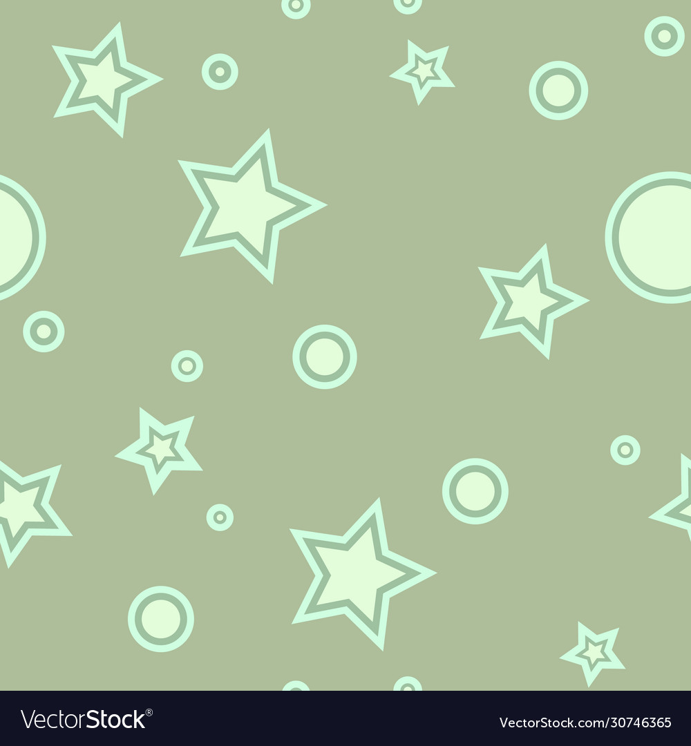 Seamless abstract green pattern with simple star vector image Seamless abstract green pattern with simple star