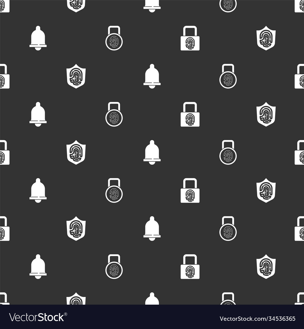 Set fingerprint with lock shield motion sensor vector image Set fingerprint with lock shield motion sensor