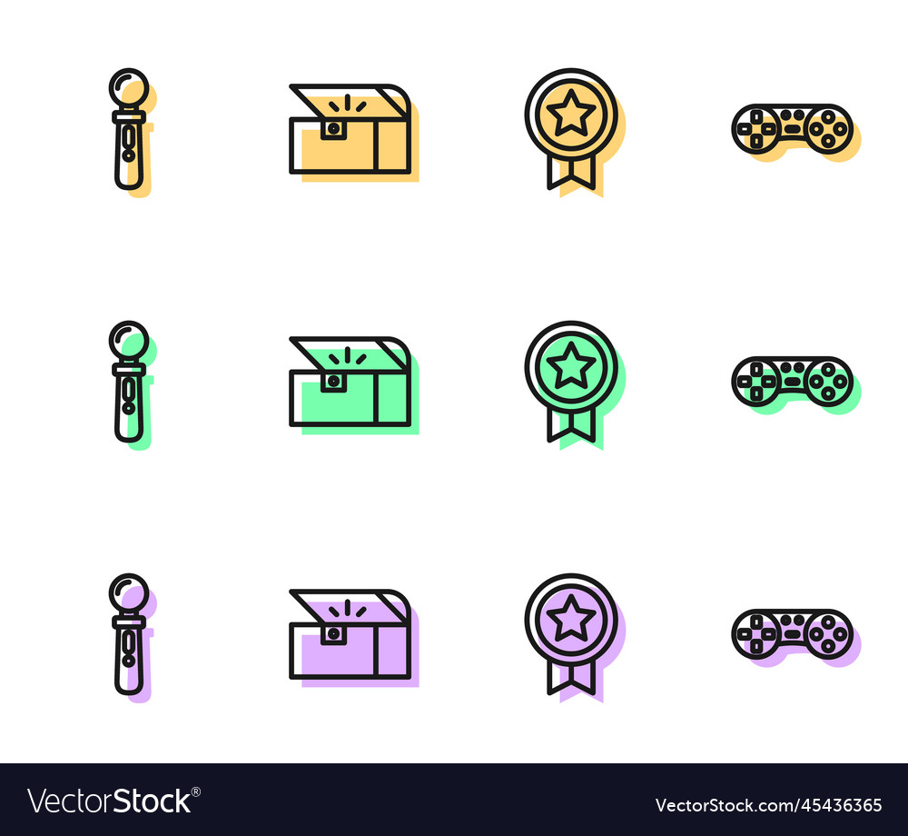 Set line game rating with medal vr controller
