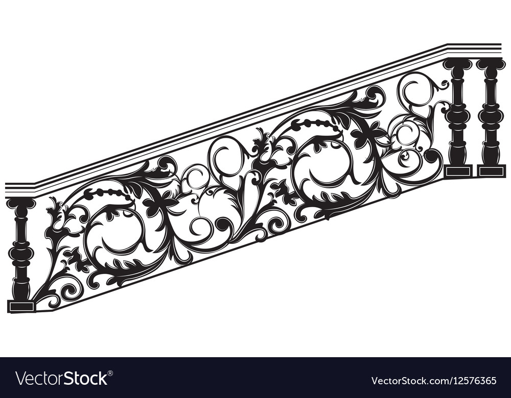 Stair Railing Royalty Free Vector Image Vectorstock