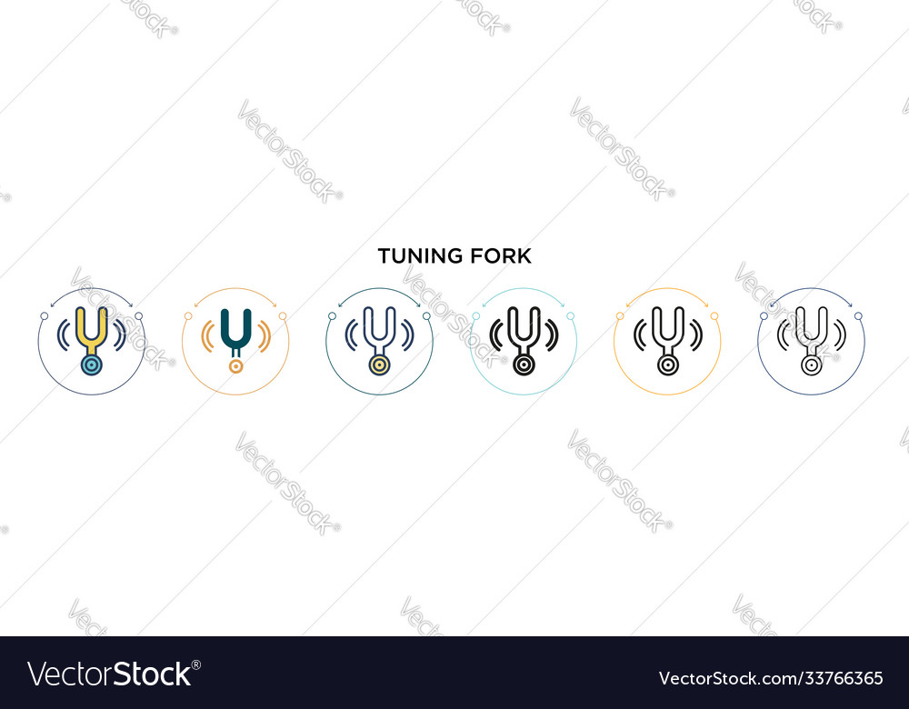 Tuning fork icon in filled thin line outline