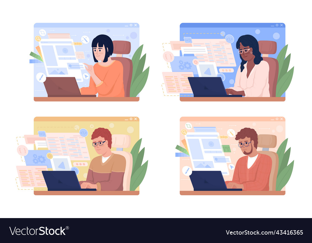 Website development and architecture 2d isolated