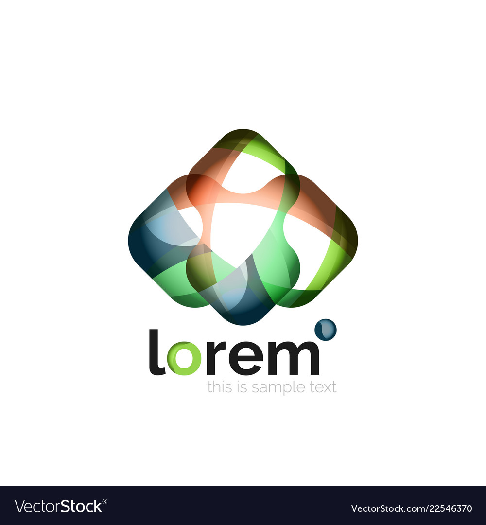 Abstract geometric logo created with overlapping Vector Image