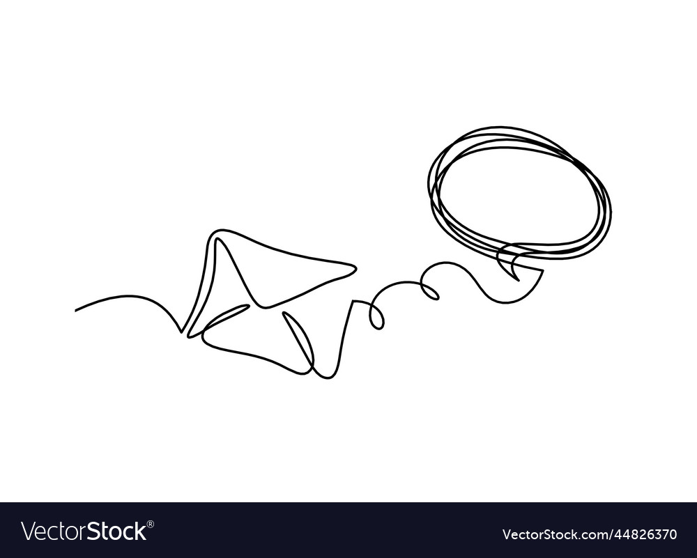 Abstract paper envelope with comment as line