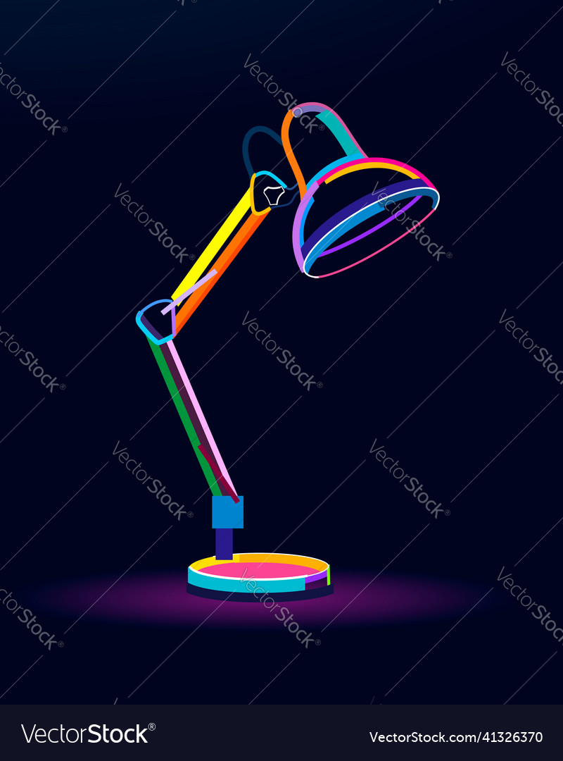 Abstract table lamp from multicolored paints vector image Abstract table lamp from multicolored paints
