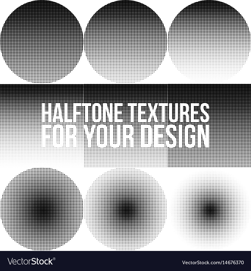 Collection of gradient dotted halftone textures