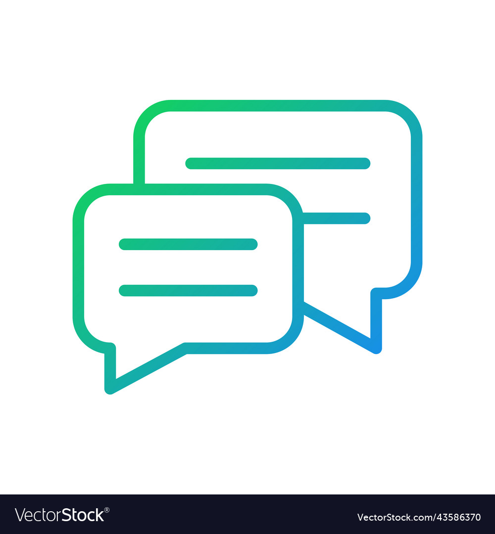 Dialogue pixel perfect gradient linear icon vector image Dialogue pixel perfect gradient linear icon