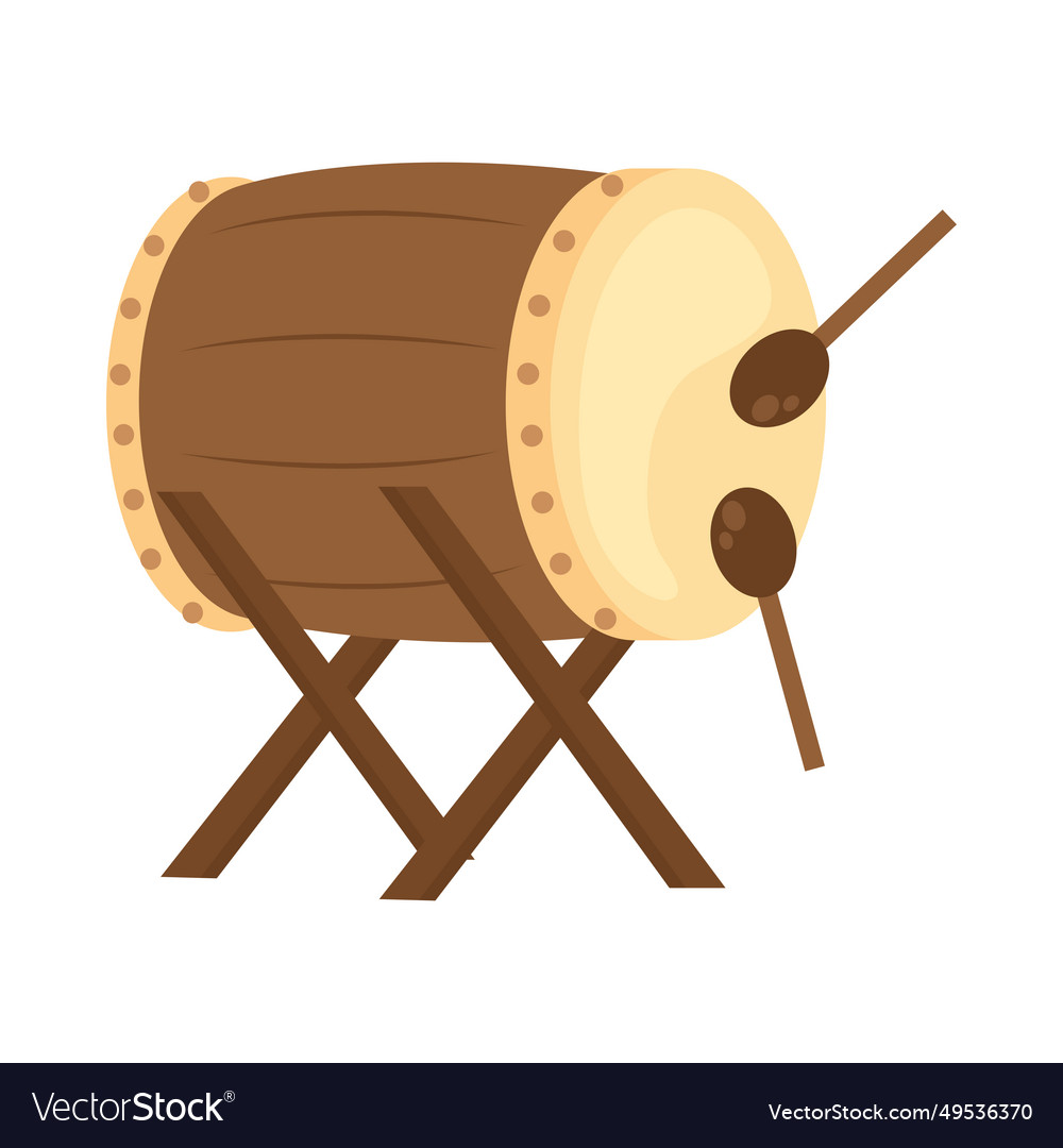 Drum with drums sticks Royalty Free Vector Image