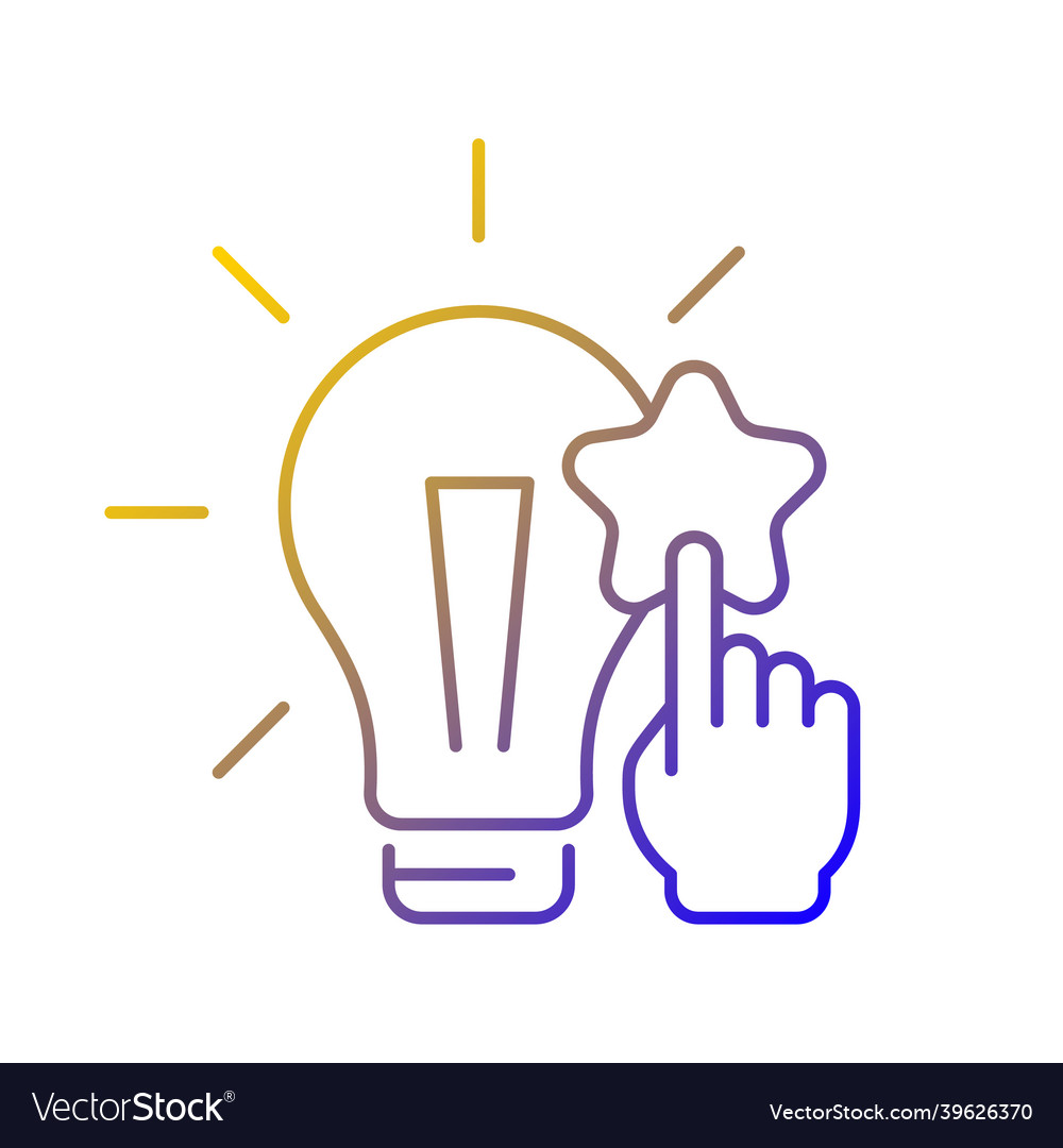 Fact analysis and evaluation gradient linear icon vector image Fact analysis and evaluation gradient linear icon