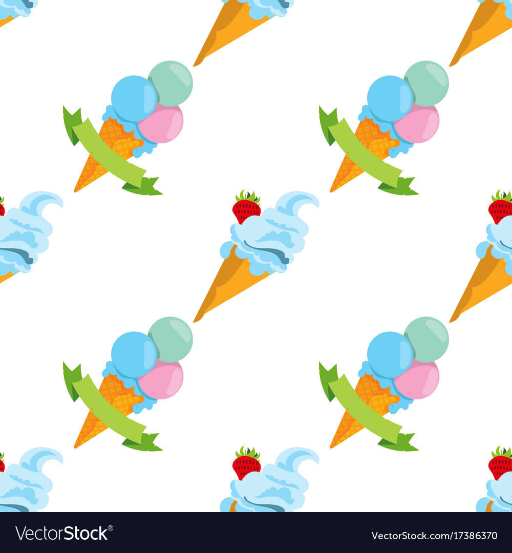 Ice cream cone seamless pattern for design