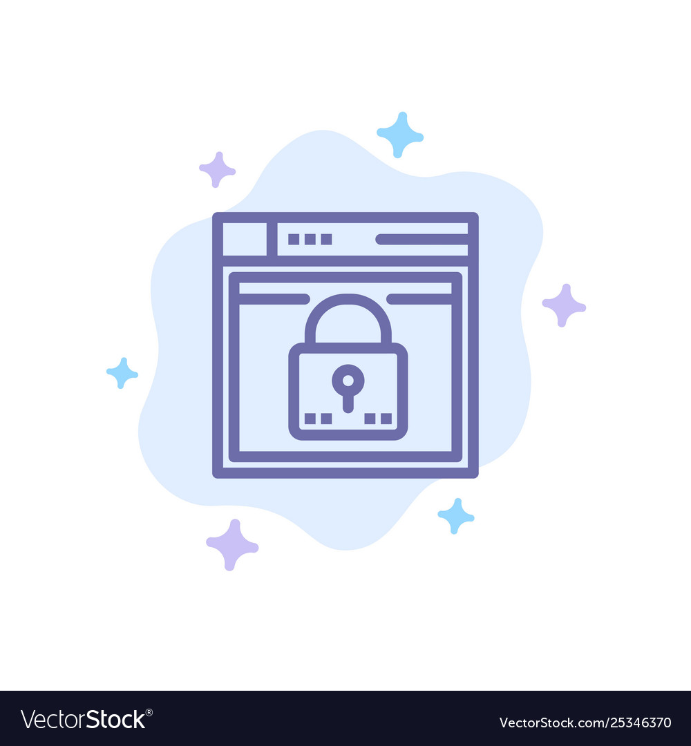 Login secure web layout password lock blue icon vector image Login secure web layout password lock blue icon