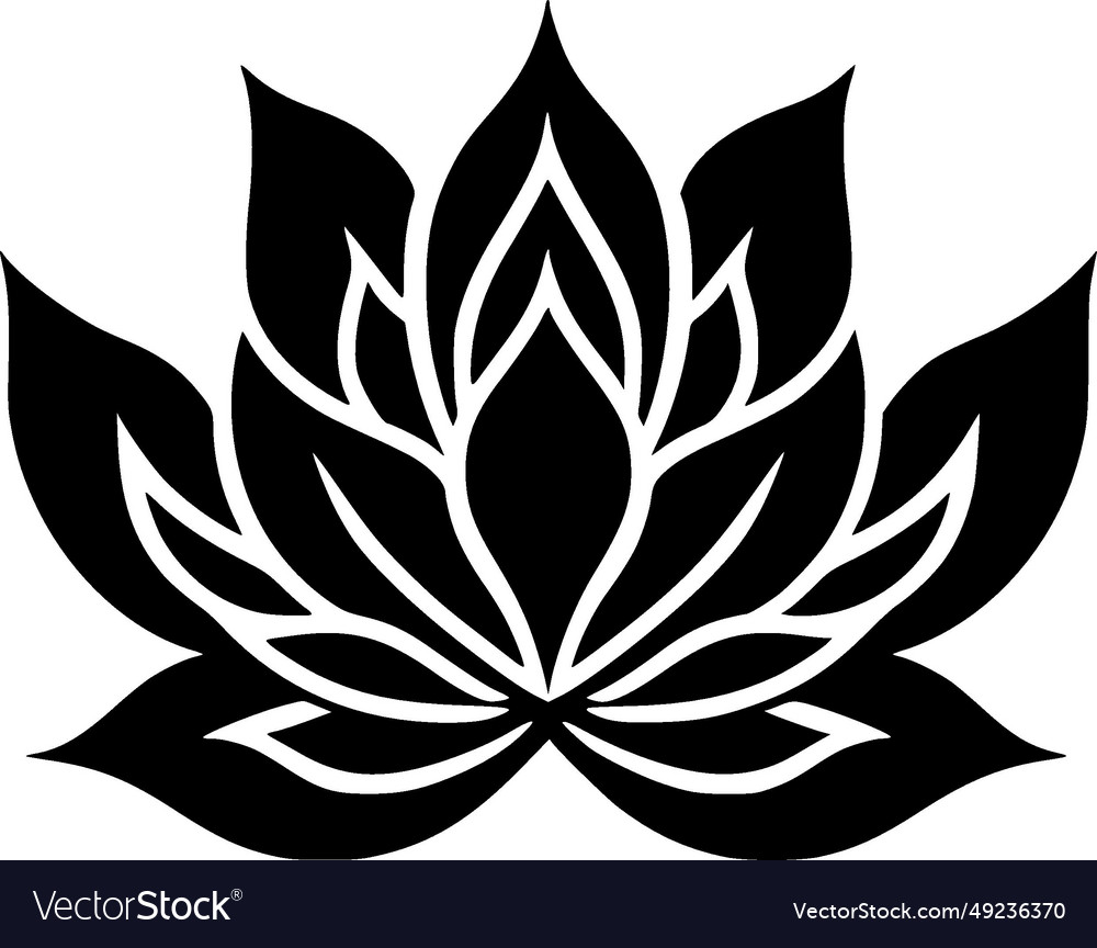 Lotus flower - minimalist and simple silhouette Vector Image