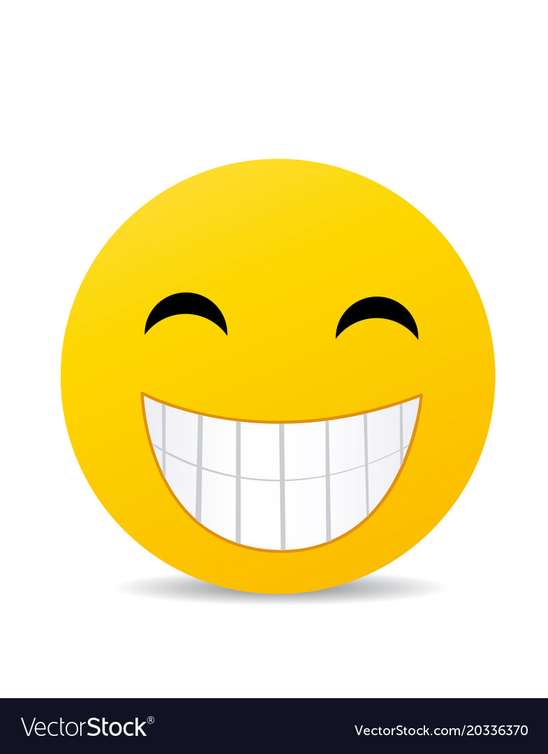 Modern yellow laughing happy smile Royalty Free Vector Image