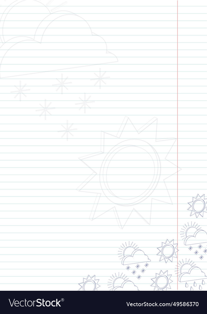 Note sheet with outline weather icons