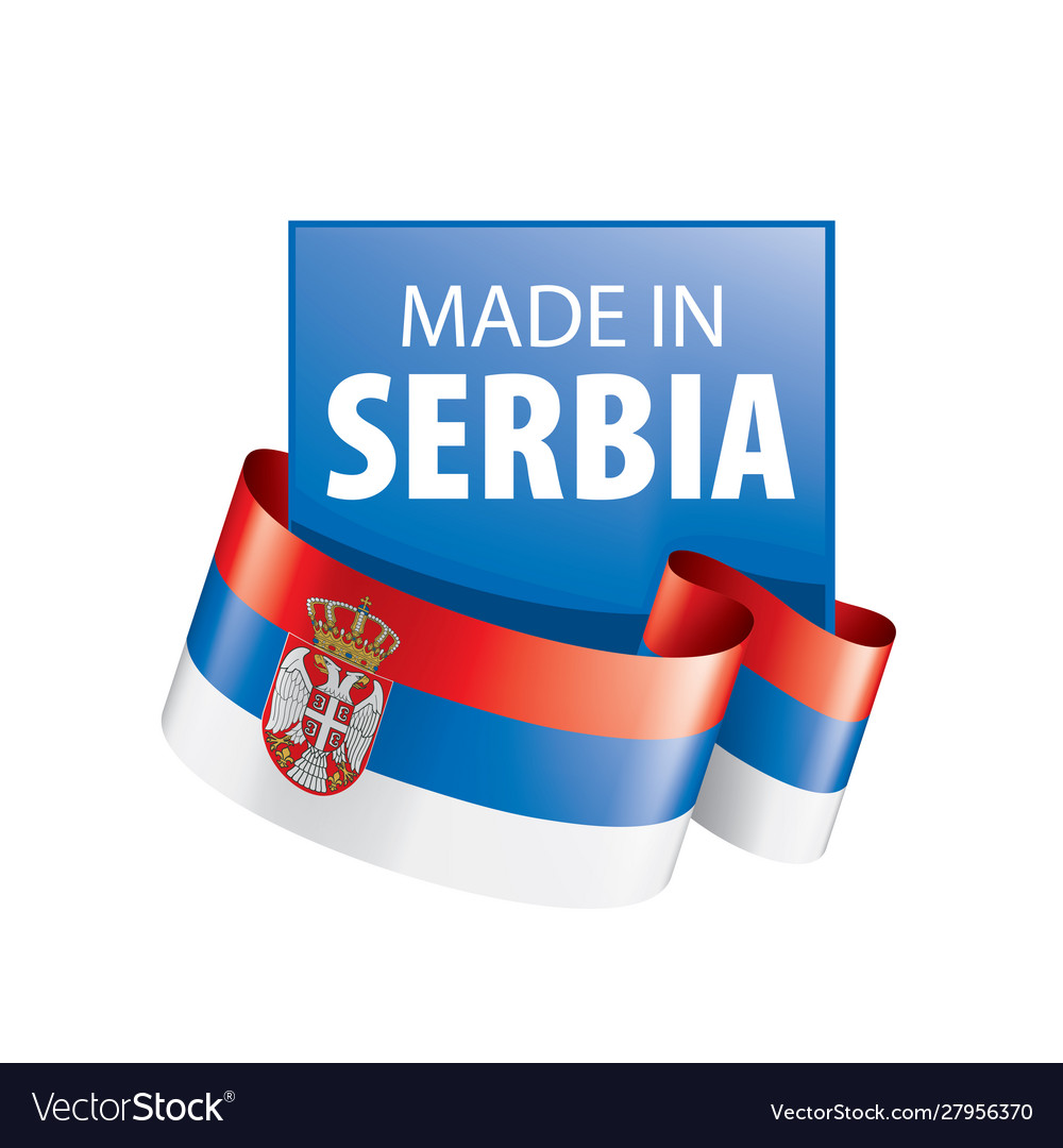 Serbia flag on a white