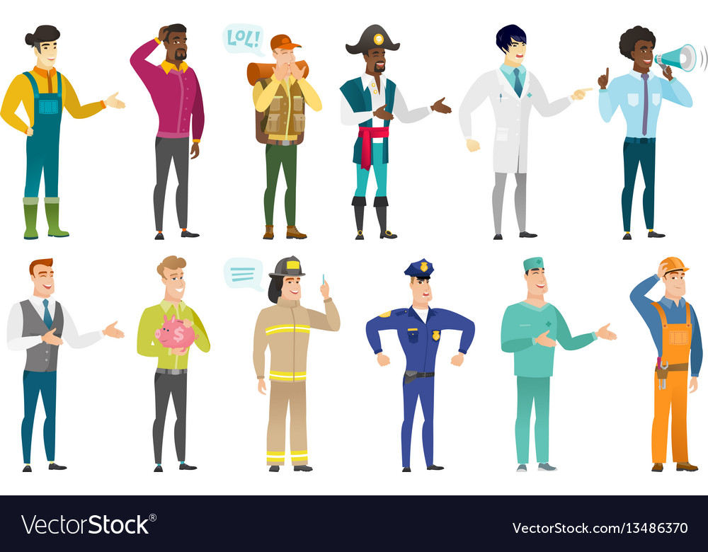 Set of professions characters Vector Image Set of professions characters